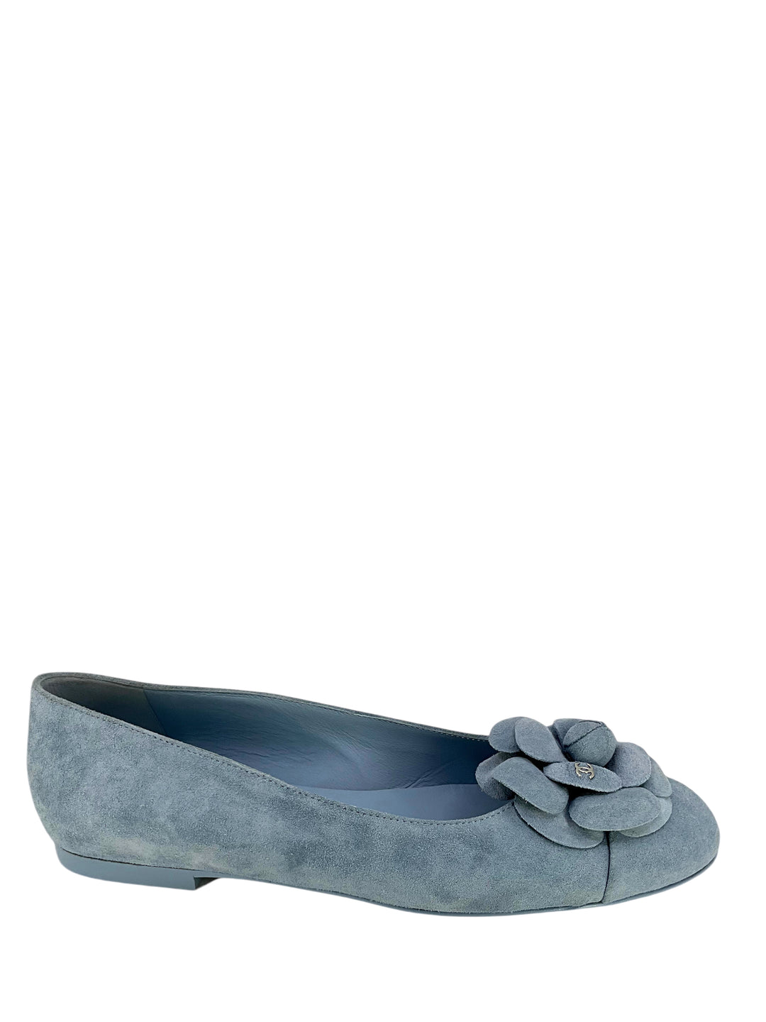 CHANEL 24P Suede CC Camellia Ballet Flats Size 7.5 - Consigned Designs