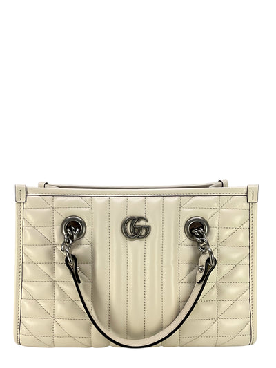 Gucci GG Marmont Aria Small Leather Chain Shopping Tote Bag-Consigned Designs