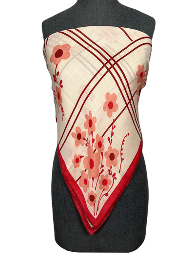 Loro Piana Floral Printed Cashmere and Silk Square Scarf-Consigned Designs