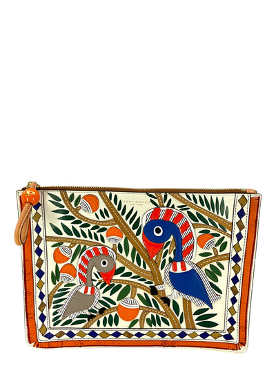 TORY BURCH Somethin Wild Tropical Toucan Pouch Clutch Bag-Consigned Designs
