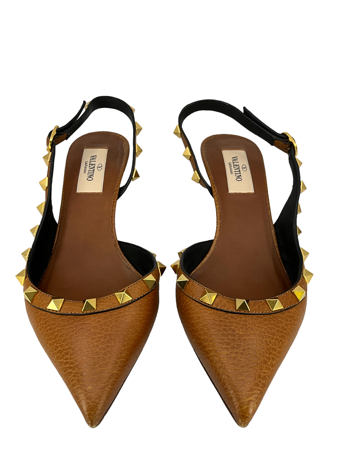 VALENTINO の靴♪ ★ SLINGBACK ROCKSTUD★ フラット 多色 Valentino Garavani - Rockstud Black Leather Slingback Flat