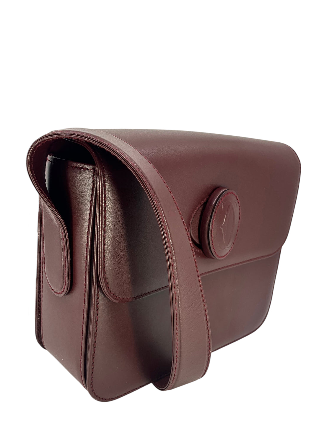 バッグ Cartier Must Line Drawstring Shoulder Cartier Must Line Drawstring Shoulder Bag Leather Bordeaux