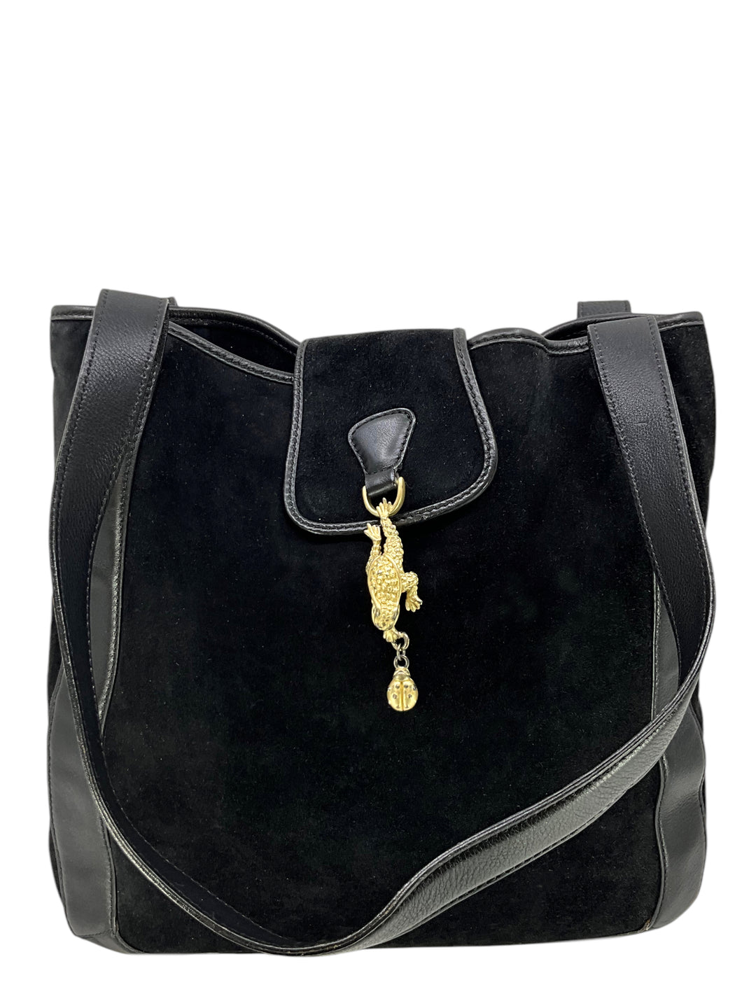 Barry Kieselstein-Cord Suede Frog and Ladybug Bag - Consigned Designs