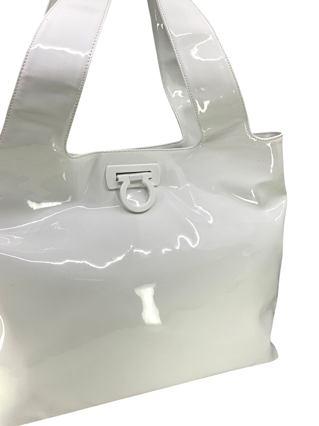Salvatore Ferragamo Patent Leather Large Gancini Tote - Consigned