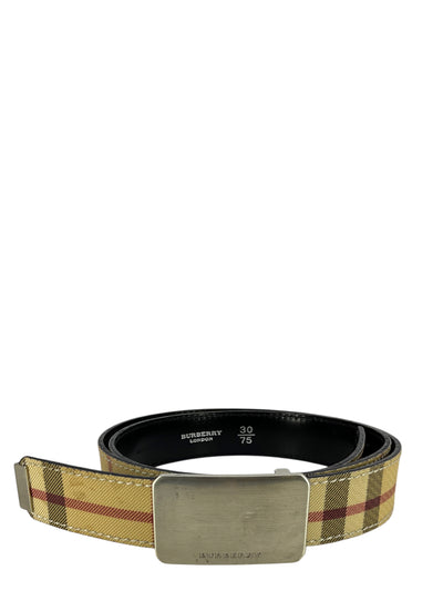 Burberry Nova Check Coated Canvas Belt Size 75-Consigned Designs