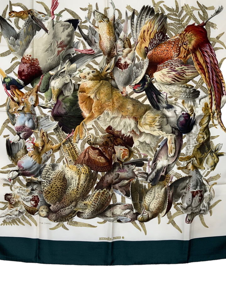 HERMES Gibiers Rabbit & Bird Hunting Silk Scarf 90 - Consigned Designs