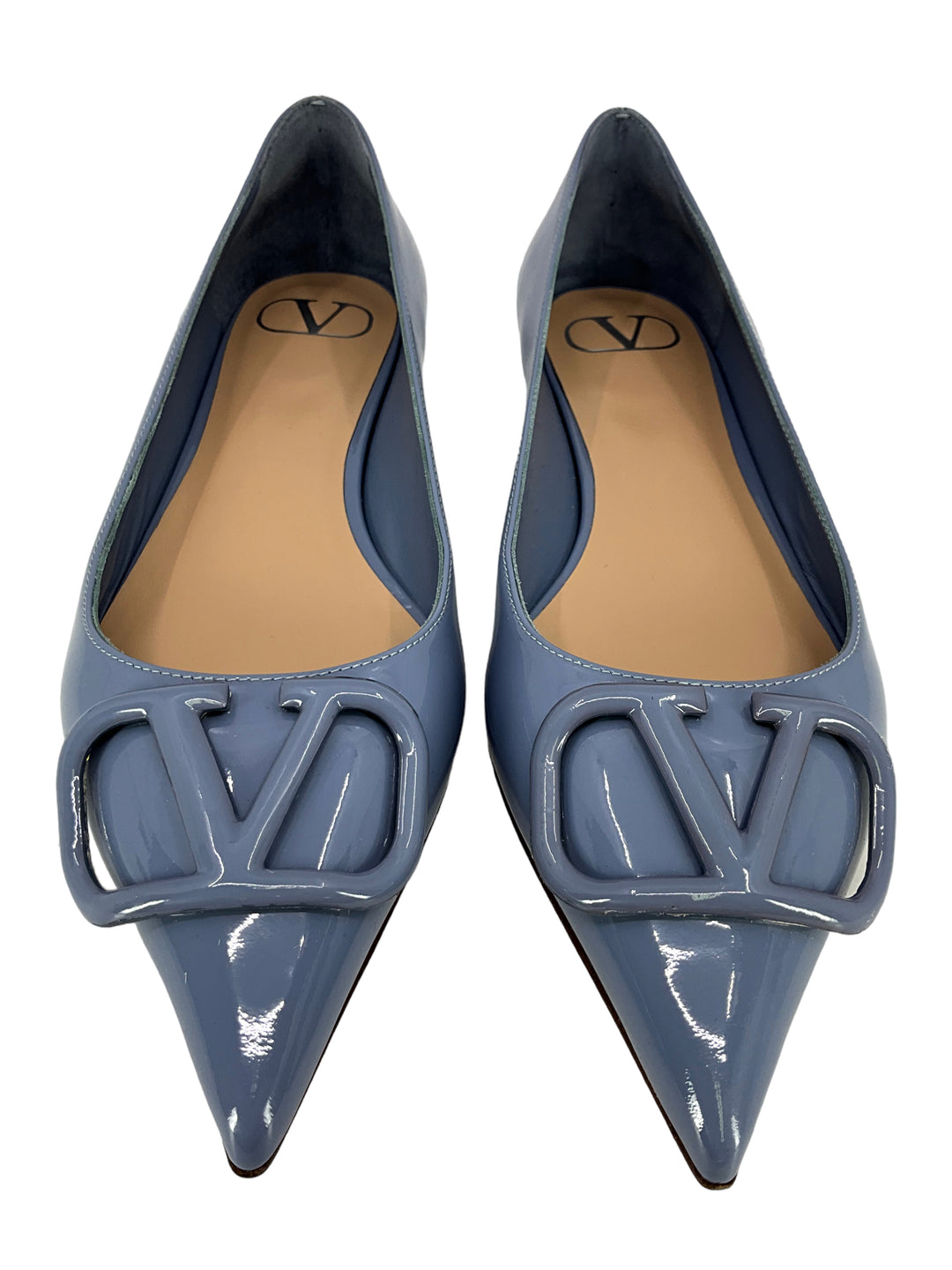 VIP【関税送料無料】希少 VALENTINO GARAVANI LEATHER FLAT VALENTINO GARAVANI VLOGO Patent Leather Ballet Flats Size