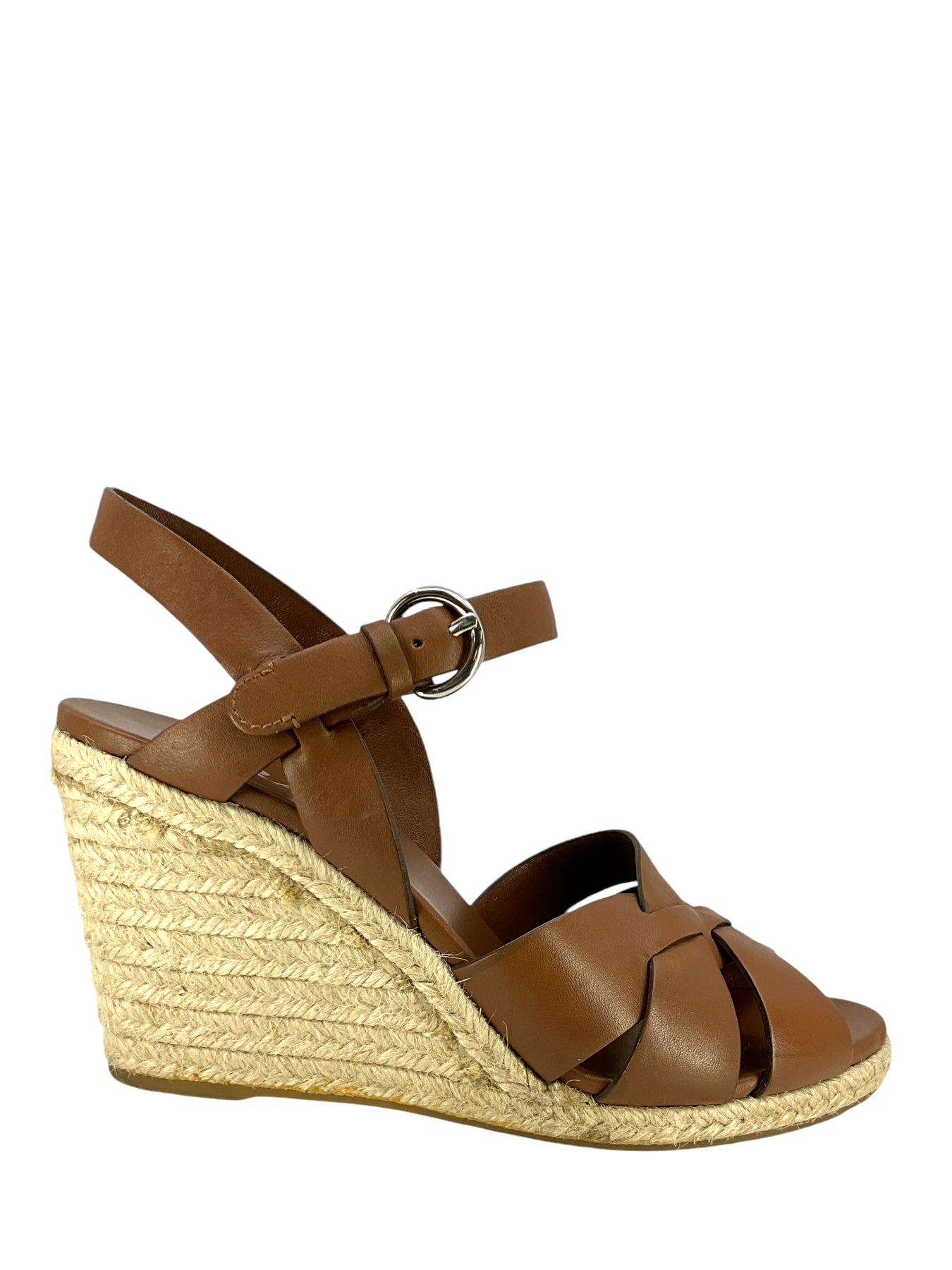 Prada Strappy Leather Espadrille Wedge Sandals Size 9 Consigned Designs