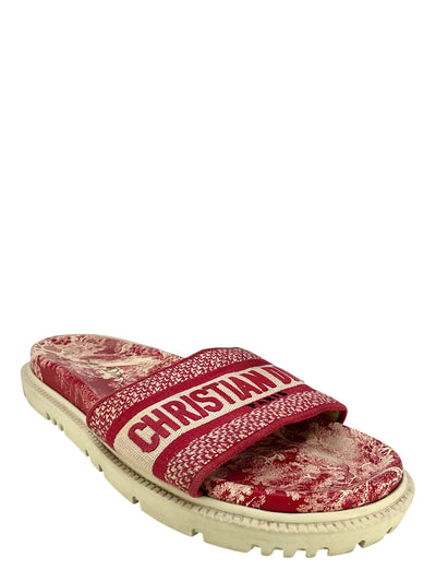DIOR DWAY Toile De Jouy Slide Sandals Size 39.5-Consigned Designs
