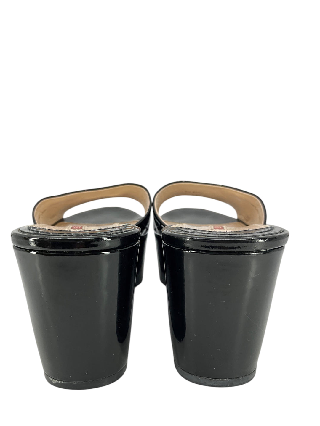 Prada Patent Leather Platform Sandals Size 9.5 - Consigned Designs