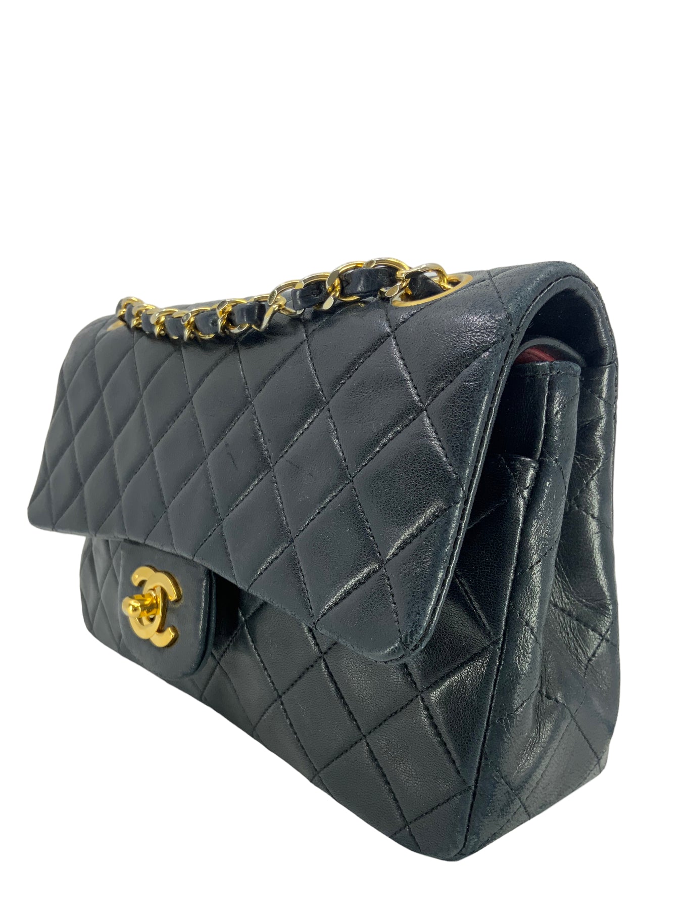 CHANEL Lambskin Quilted Small Double Flap Black 1297509