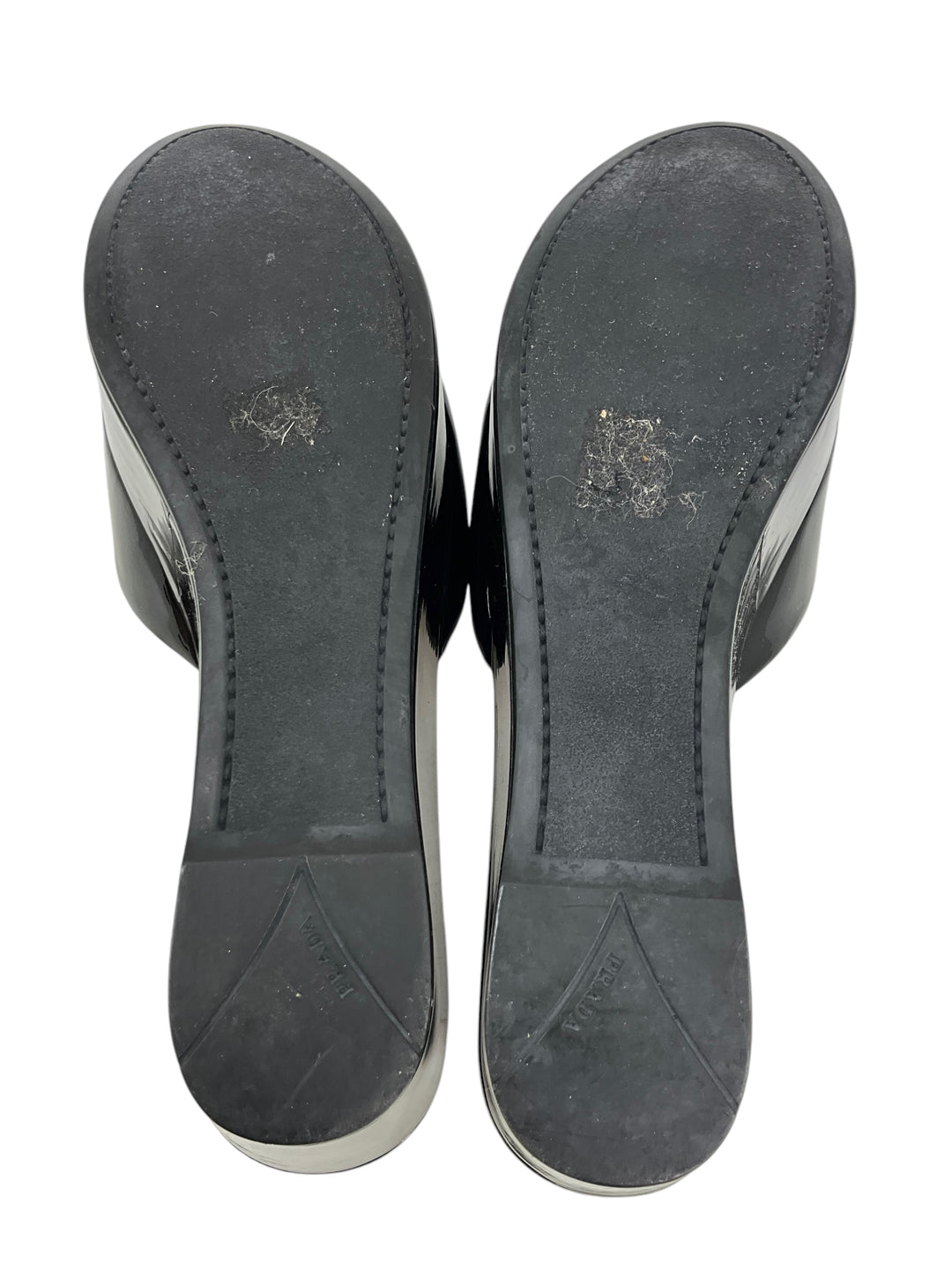 Prada Patent Leather Platform Sandals Size 9.5 - Consigned Designs