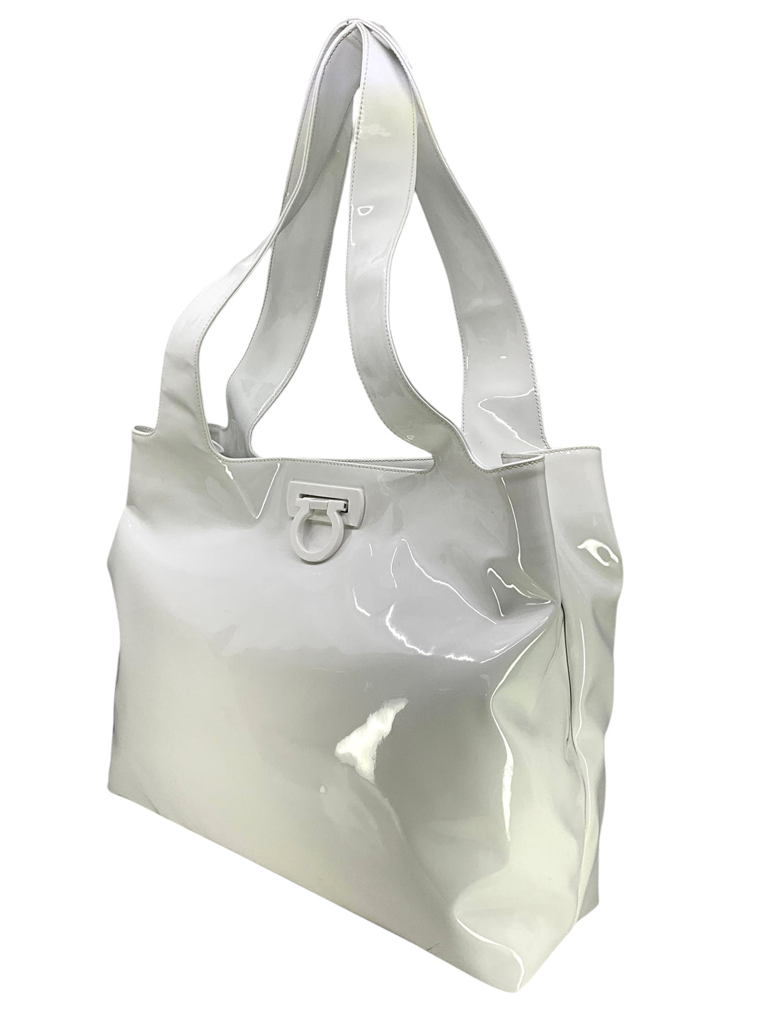Salvatore Ferragamo Patent Leather Large Gancini Tote