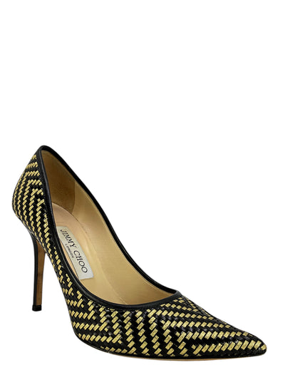 Jimmy Choo Woven leather Abel Pumps Size 6.5-Consigned Designs