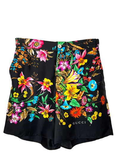 GUCCI Flora Printed Silk Shorts Size S-Consigned Designs