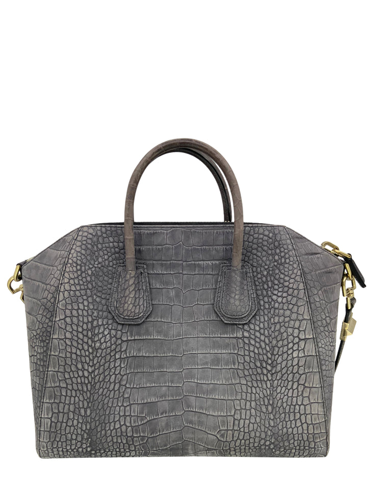 GIVENCHY アンティゴナ ミディアム Givenchy Antigona Medium Crocodile Embossed Satchel Bag