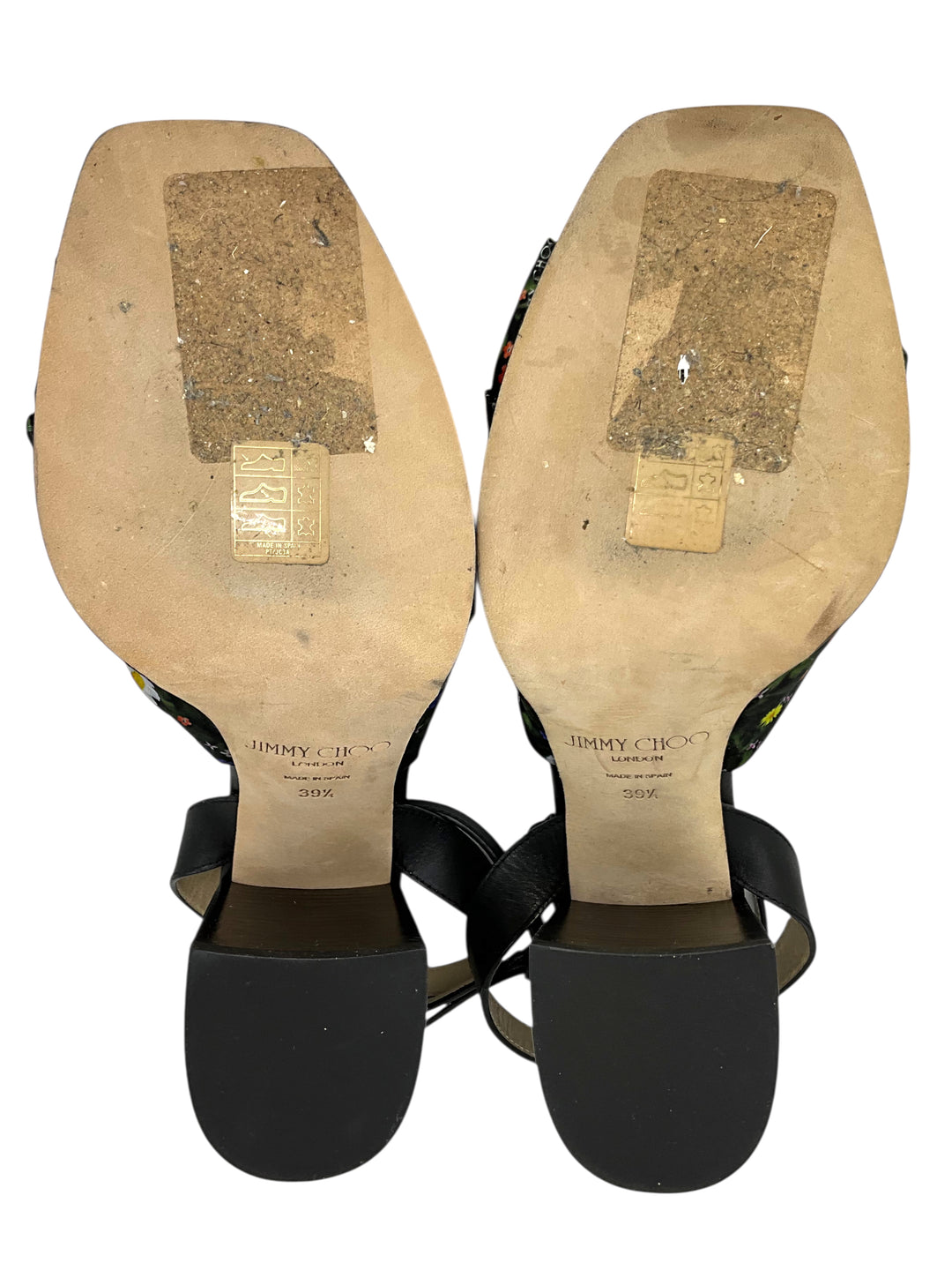 JIMMY CHOO Jasie 85mm Floral Print Block Heel Sandals Size 9.5