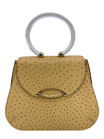 Charlotte Olympia Newman Embossed Ostrich Ring Handle Bag-Consigned Designs