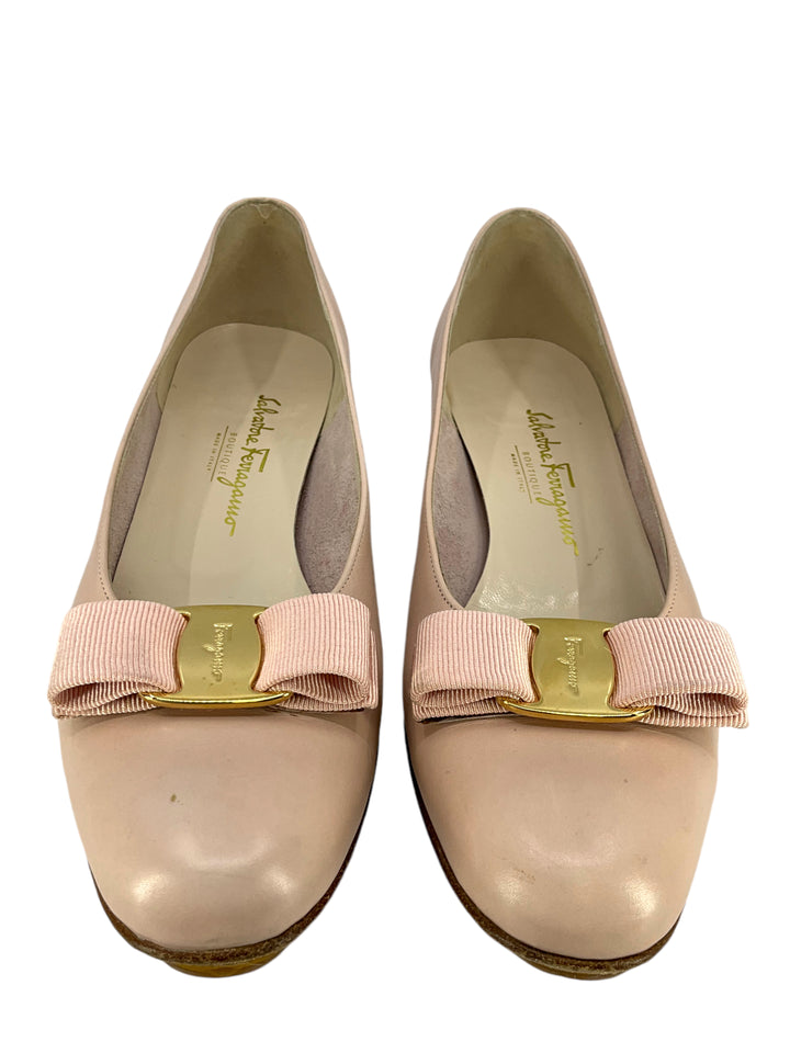 Salvatore Ferragamo Vara Bow Leather Pumps Size 9.5