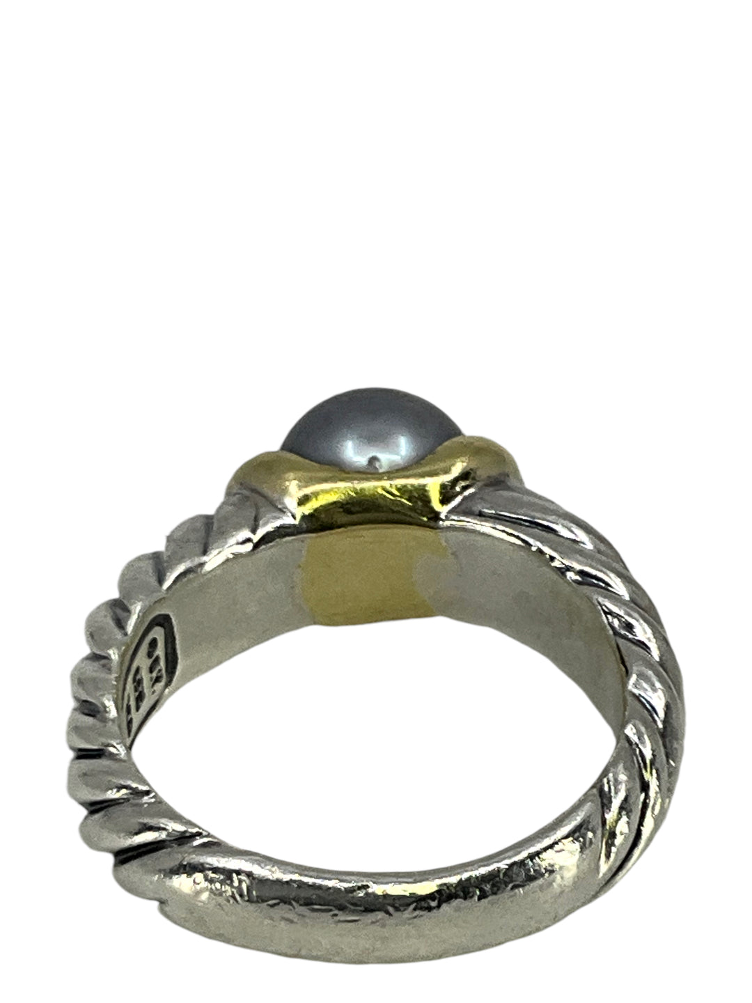 David Yurman Sterling Silver 18k Gold Tahitian Pearl Cable