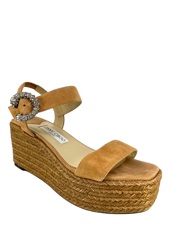 Jimmy Choo Mirabelle 70 Crystal Embellished Espadrille Wedge