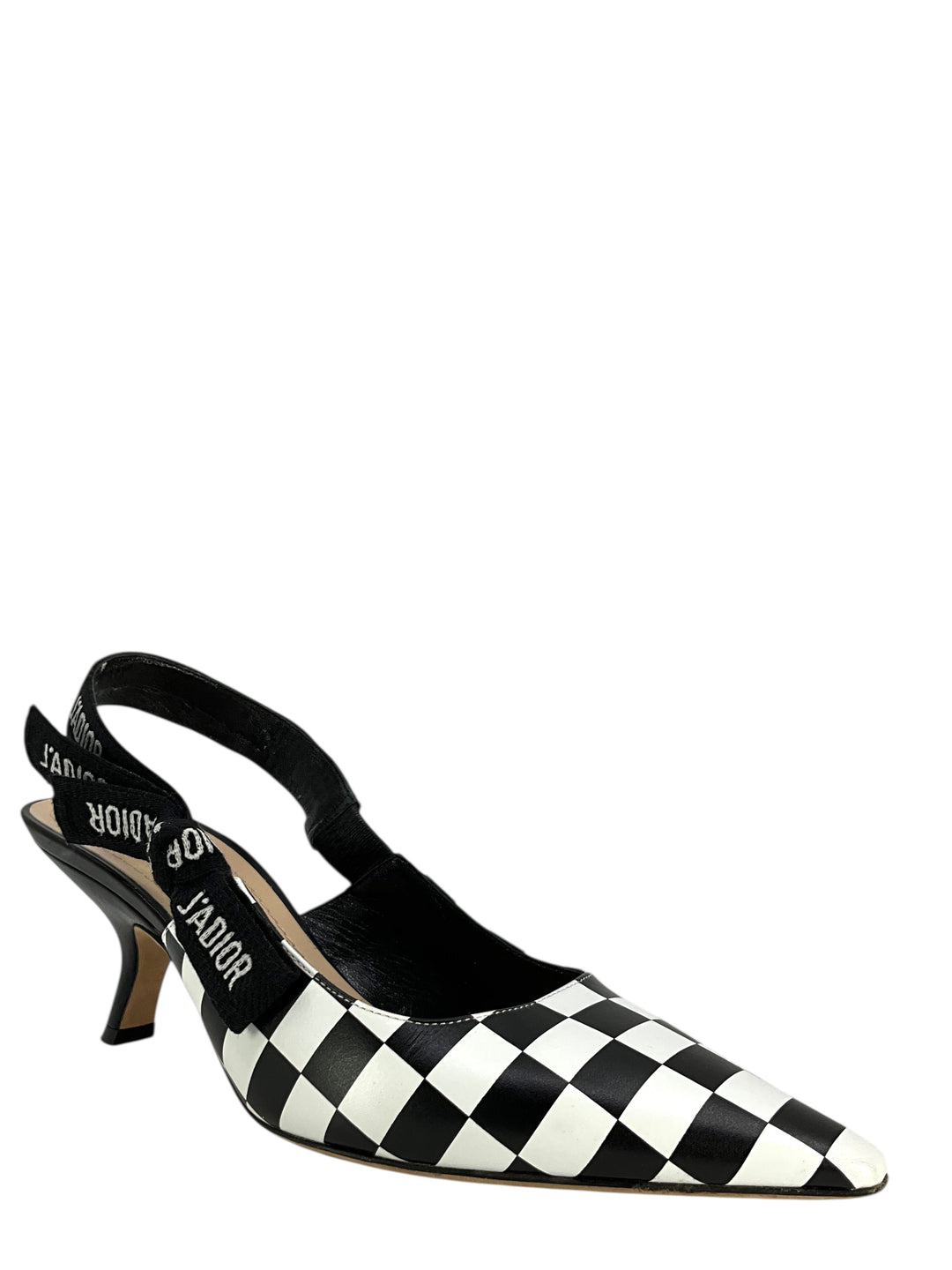 CHRISTIAN DIOR J'Adior Checkered Slingback Pumps Size 7.5