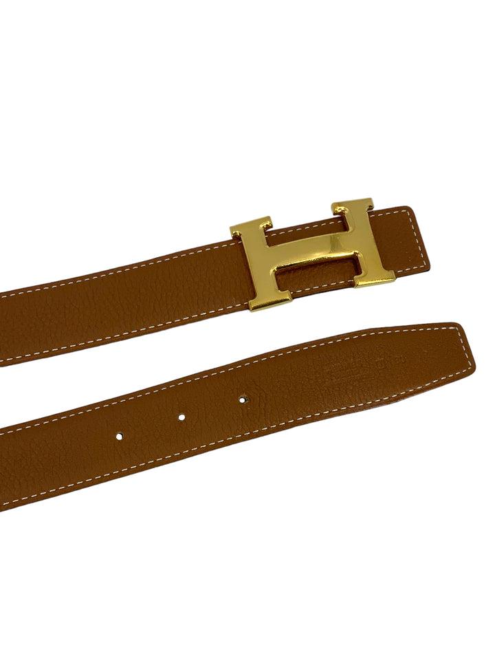 Ceinture HERMÈS Réversible Femme - Cuir - 32mm X 95cm - Noir/Tan - Occasion Très Bon état
