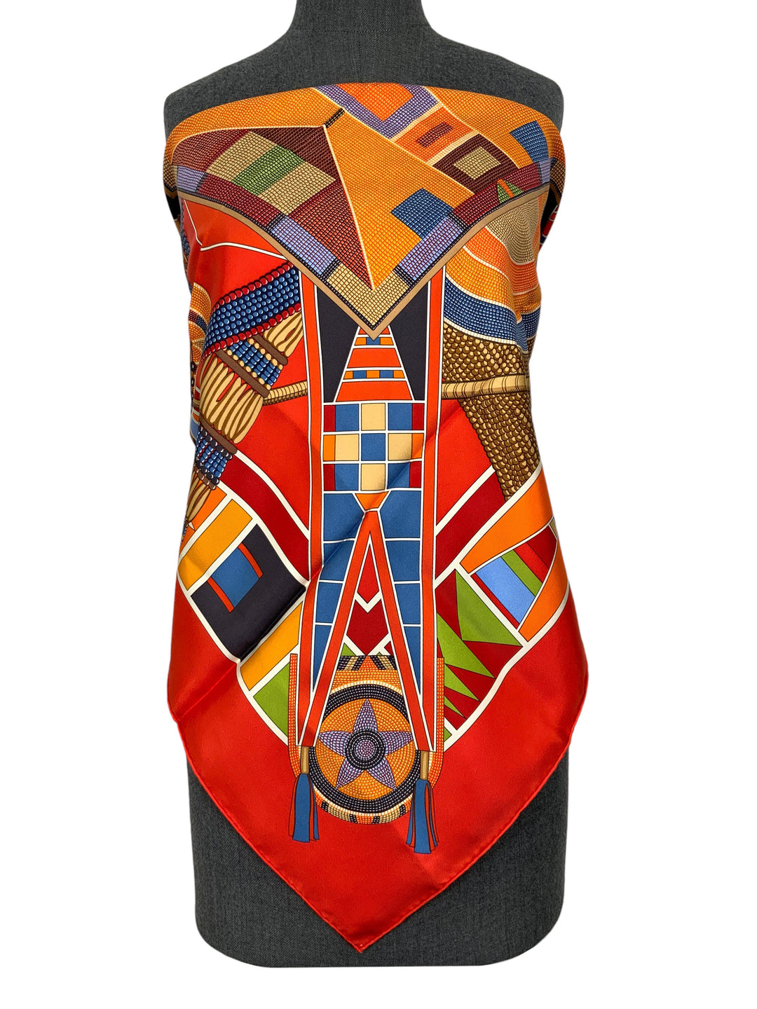 HERMES L'Art Indien des Plaines Silk Scarf 90 - Consigned Designs