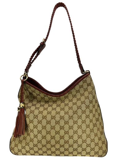 Gucci GG Canvas Marrakech Medium Leather Shoulder Bag-Consigned Designs