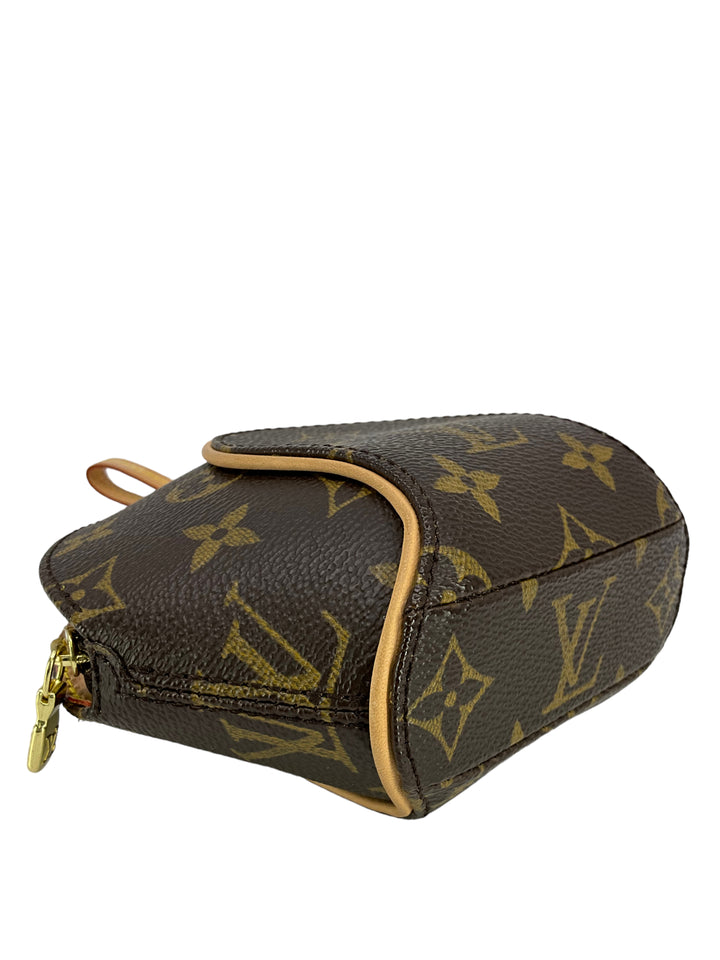 LOUIS VUITTON Monogram Canvas Mini Ellipse Wristlet Clutch Bag