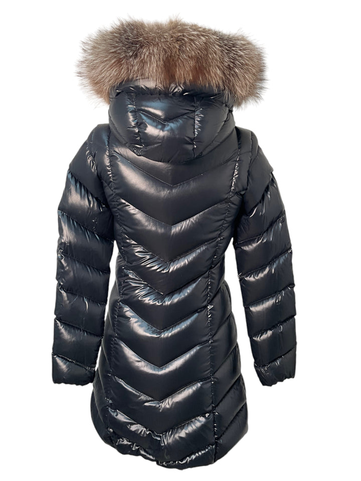 MONCLER Quilted Down Puffy Coat with Fur Trim XS NWT - Consigned