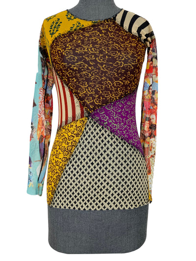 Jean Paul Gaultier Soleil Printeqd Mesh Top Size M-Consigned Designs