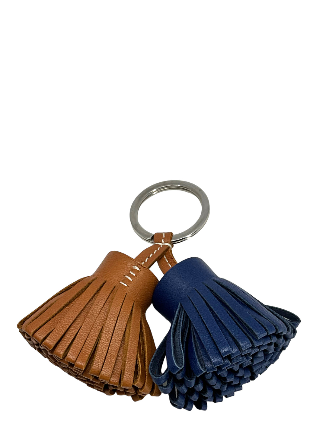 HERMES Carmen Uno Dos Duo Fringe Tassel Key Ring Bag Charm