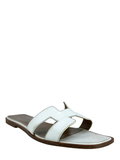 HERMES Calfskin Leather Oran Sandals Size 11-Consigned Designs
