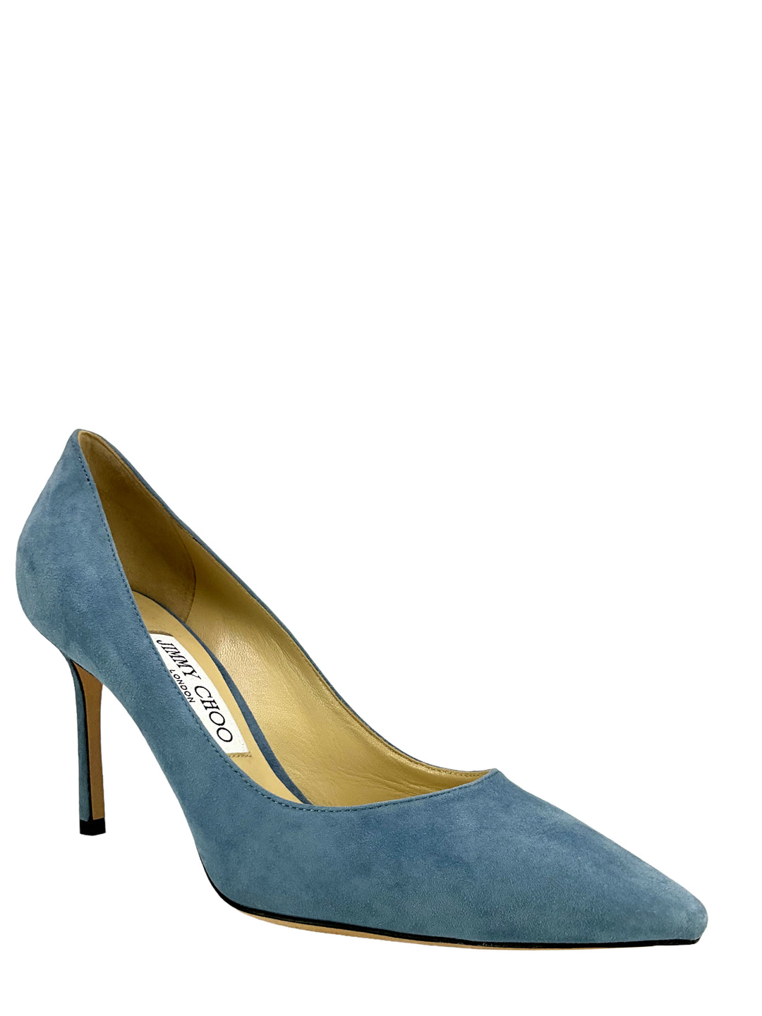 JIMMY CHOO デニムブルー JIMMY CHOO Suede Pointed Toe Pumps Size 7.5 - Consigned Designs