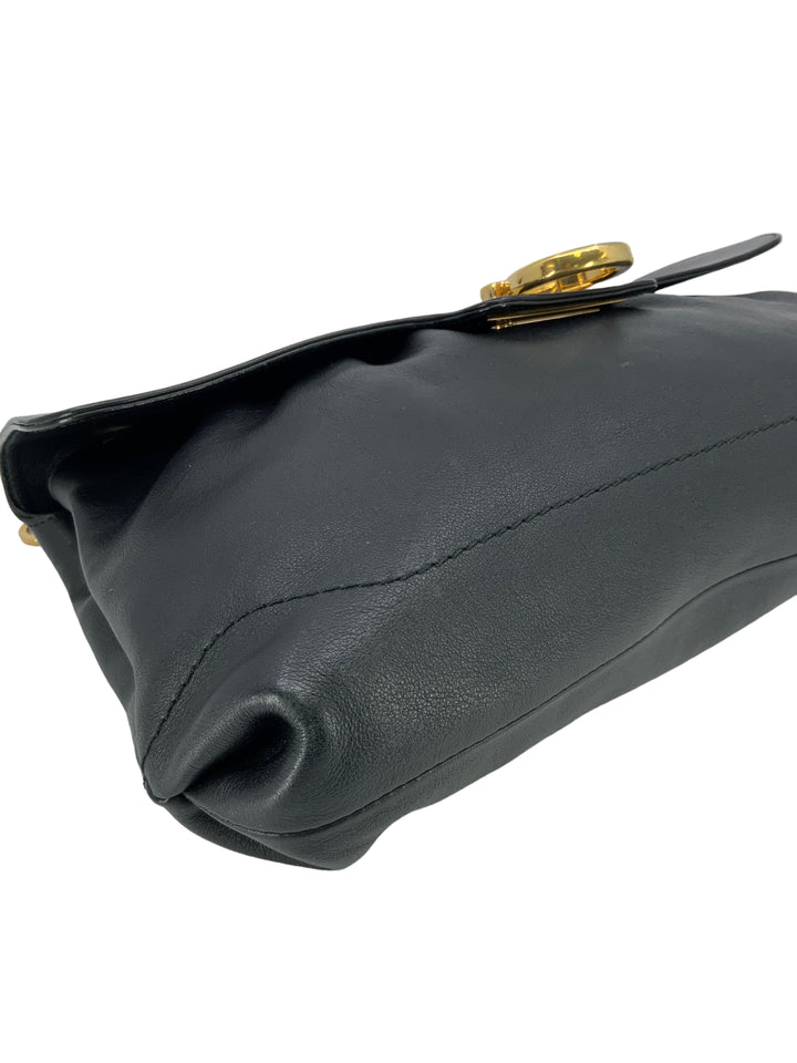 【SALVATORE FERRAGAMO】GANCINI SHOULDER BAG Salvatore Ferragamo Gancini Shoulder Bag Canvas Gray Auth