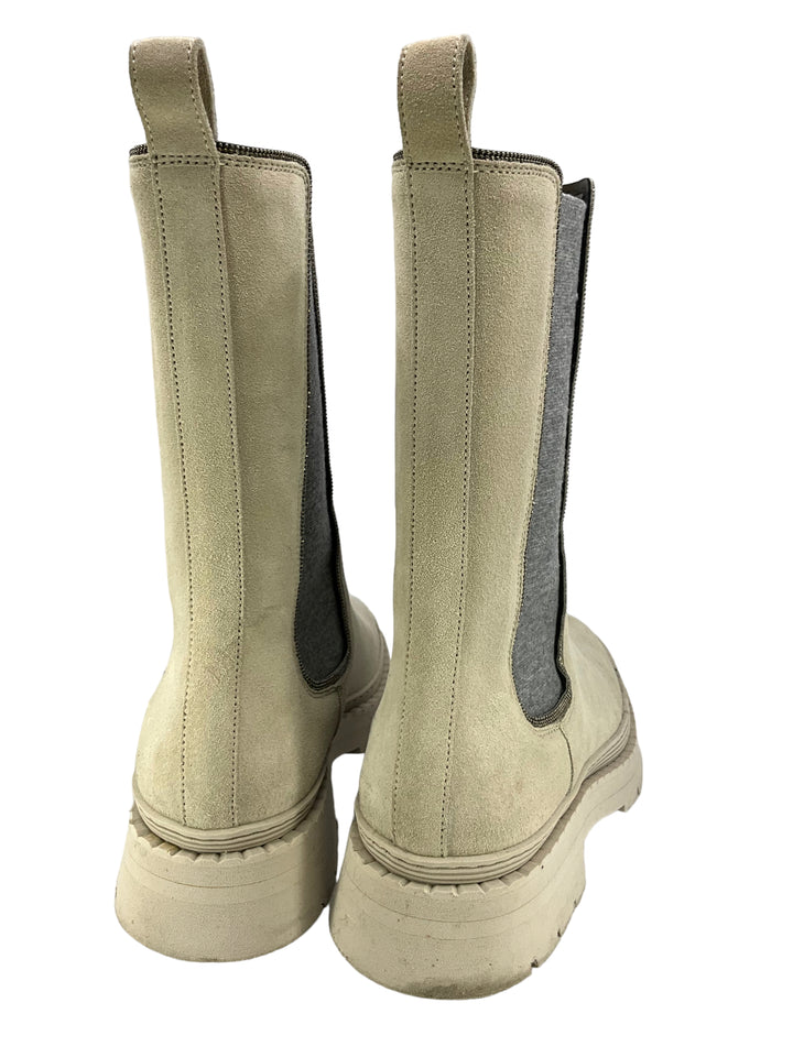 Brunello Cucinelli Cashmere And Suede Monili Bead Chelsea Boots Size 7 -  Consigned Designs
