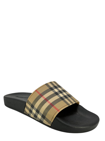 BURBERRY Vintage Nova Check Slide Sandals Size 9-Consigned Designs