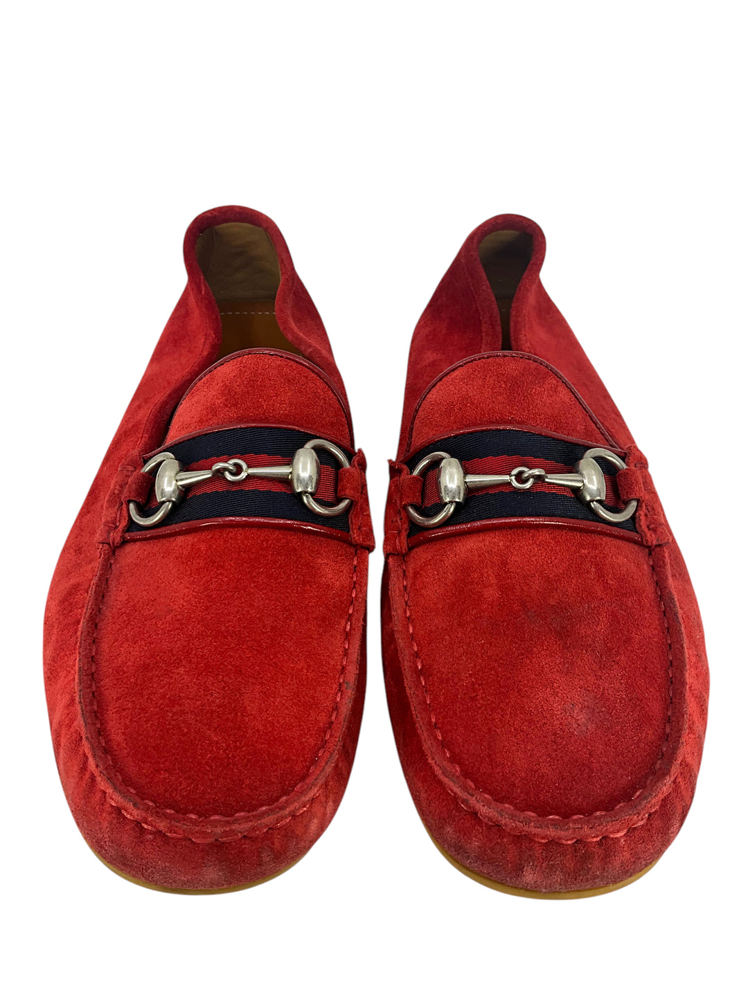 Gucci Suede Web Horsebit Driver Loafers Size 6.5 Men display picture 3