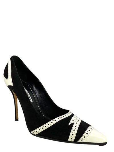 Manolo Blahnik Suede Spectator Pumps Size 10.5-Consigned Designs