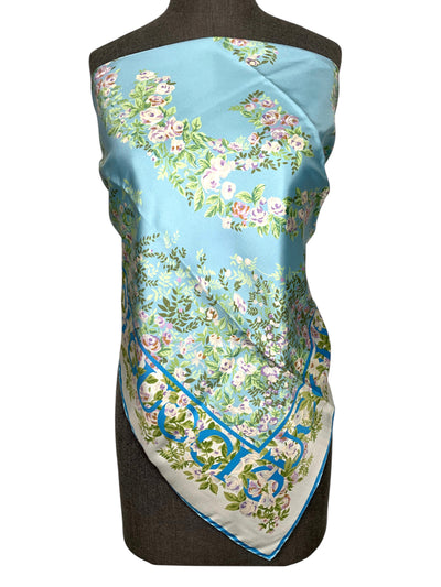 GUCCI GG Floral Silk Twill Scarf-Consigned Designs