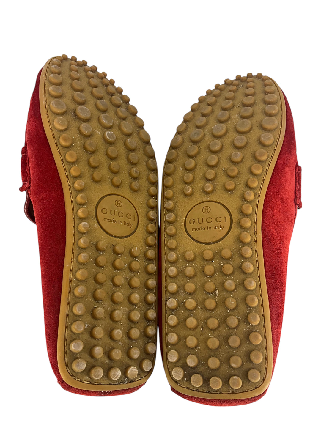 size 7G 7.5 US Gucci Burgundy Red Suede Loafers Driver Horsebit GUCCI 450892 Red Suede Leather Driver Horsebit Webb Men main image 4