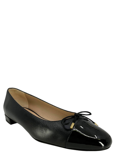 Stuart Weitzman Sleek Mixed Leather Ballerina Flats Size-Consigned Designs