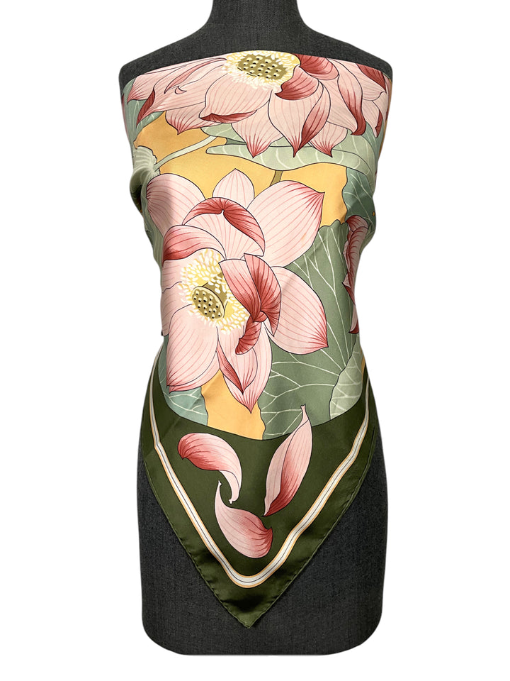 HERMES Fleurs de Lotus Silk Scarf 90 - Consigned Designs