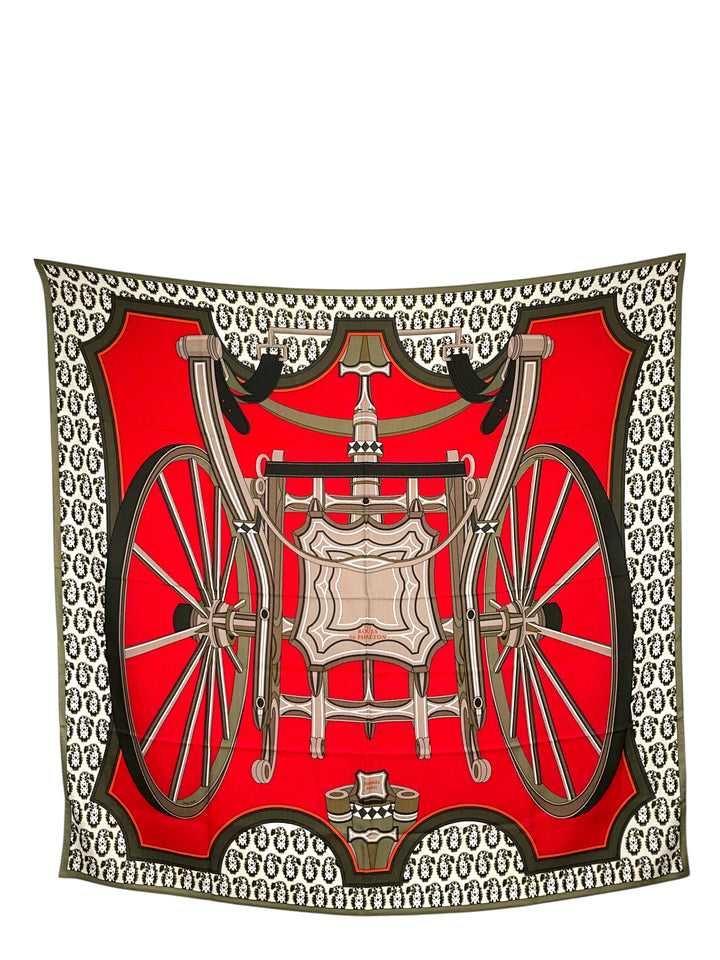 エルメス HERMES スカーフ Les Roues de Phaeton カレ90 四輪馬車の