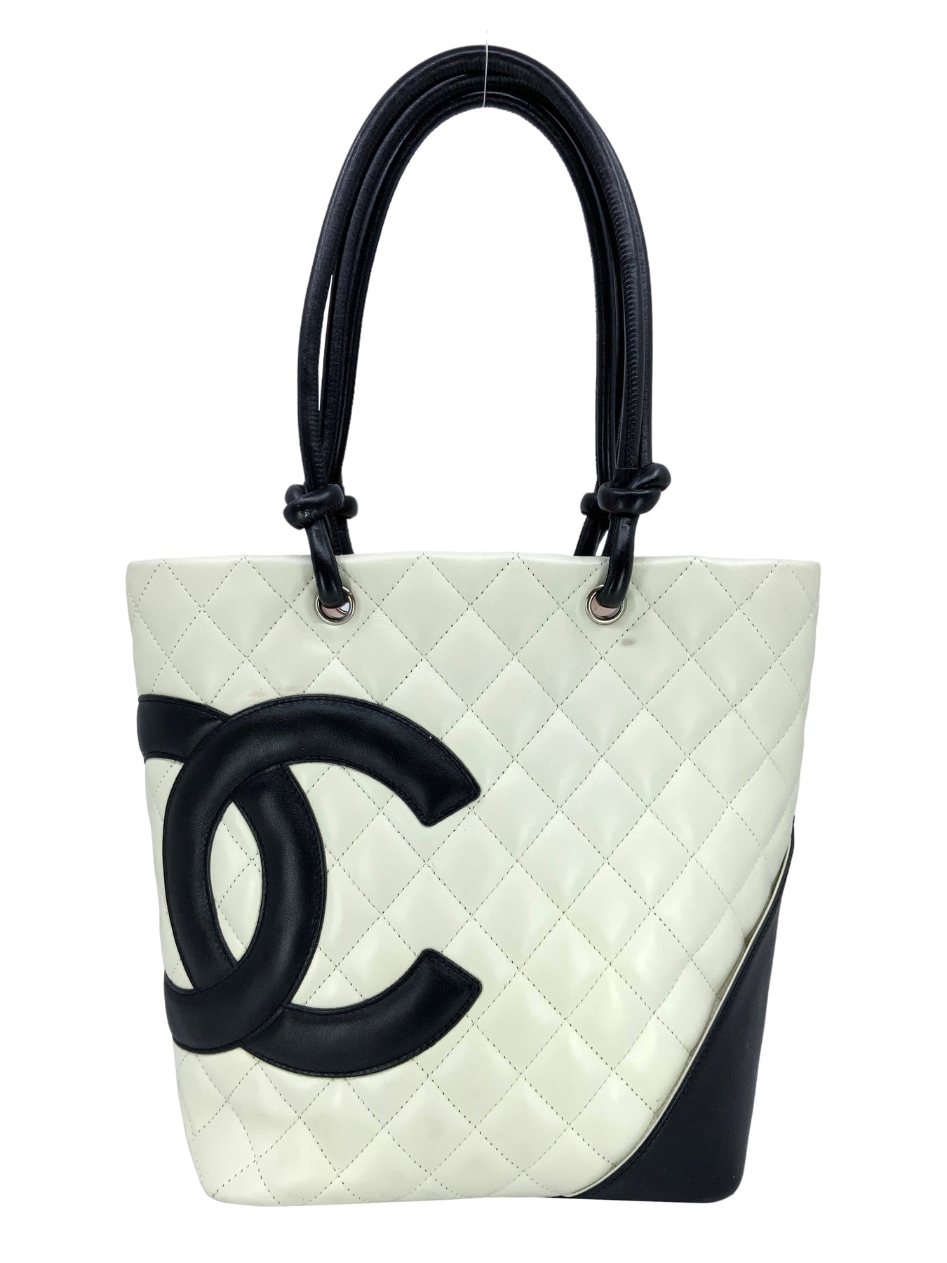 CHANEL Calfskin Quilted Medium Cambon Tote Pink Black [Guaranteed