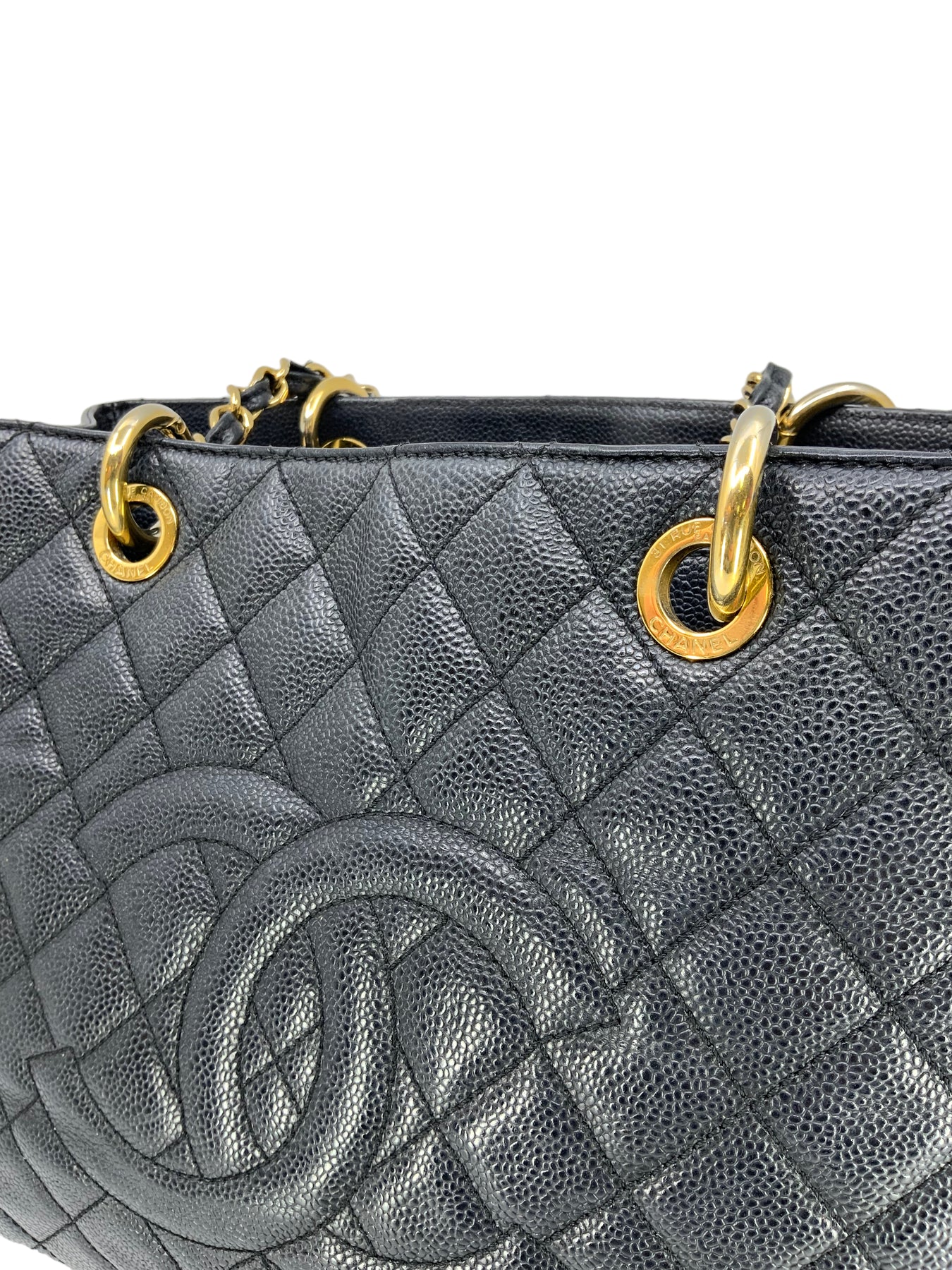 Chanel Black Quilted Caviar Leather Grand GST Shopper Tote Bag  STYLISHTOP