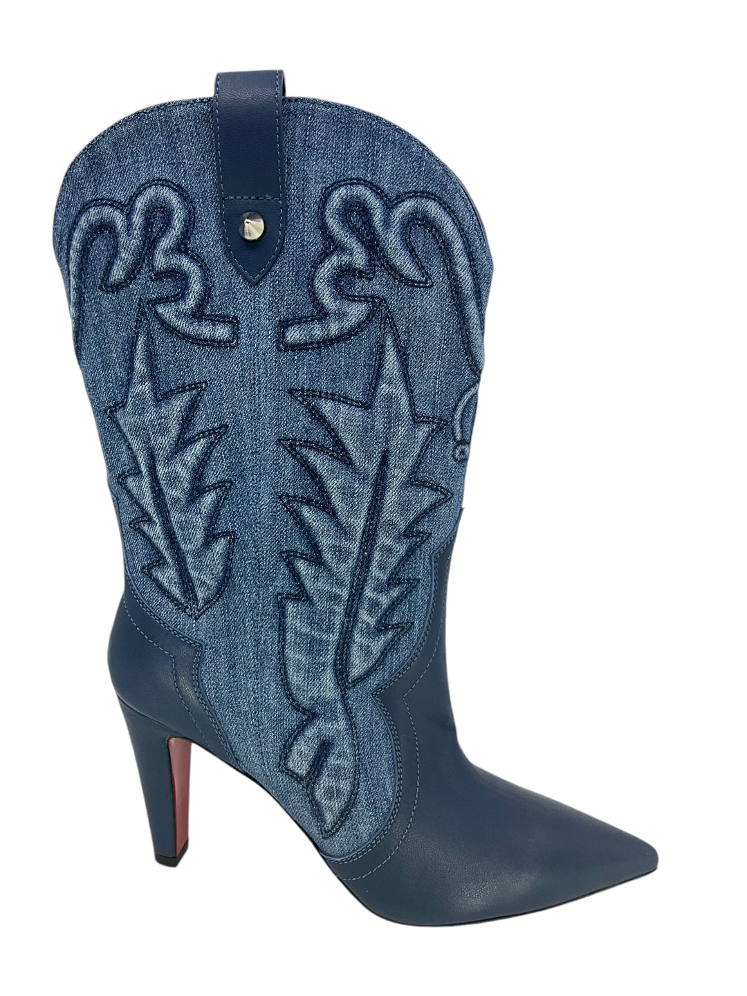 【送料込】CHRISTIAN LOUBOUTIN Santiabooty 85 ニーハイブーツ Santiabooty - Boots 85 mm - Nappa leather and denim - Denim