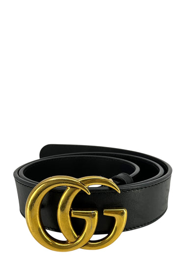 GUCCI GG Marmont Leather Belt Size 80 | 32-Consigned Designs