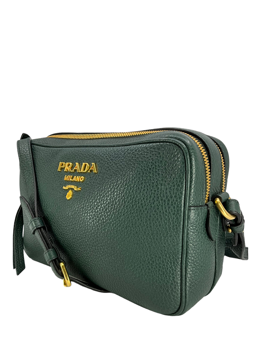 PRADA Vitello Phenix Double ZIp Camera Bag Black - Consigned Designs